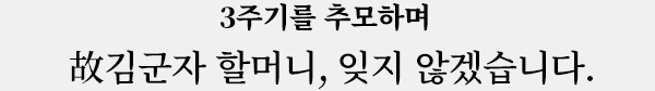 2주기를 추모하며 故김군자 할머니, 그립습니다