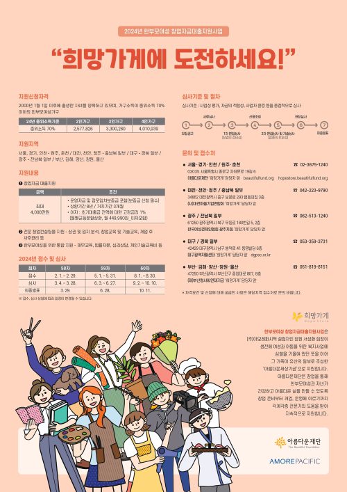 한부모여성 창업지원 ‘희망가게’ 포스터