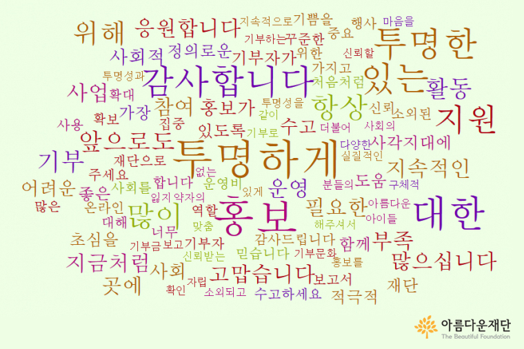 기부자, 아름다운재단에 바란다!