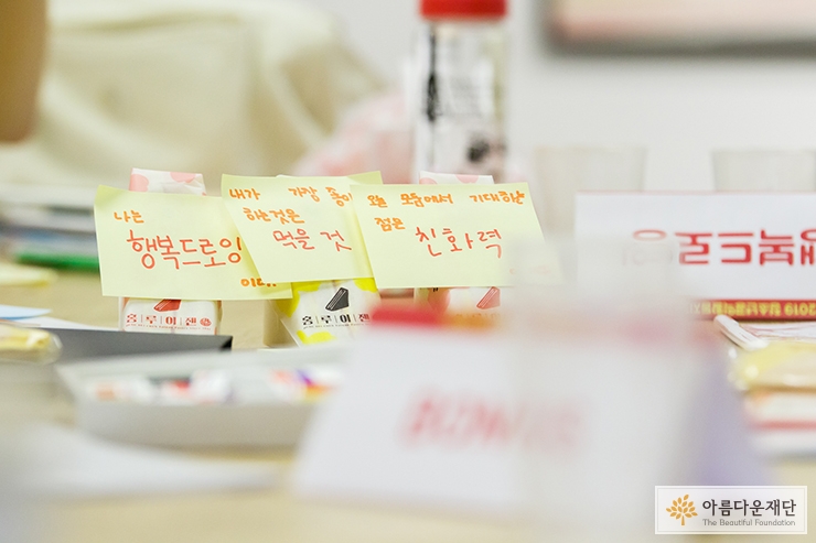 나를 한 단어로 나타낸다면? / 내가 가장 좋아하는 것 / 오늘 모임에서 기대하는 점 3개의 키워드를 중심으로 인사를 나누었습니다. 
