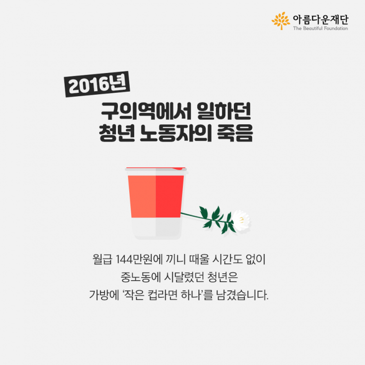 2016년 구의역에서 일하던 청년 노동자의 죽음