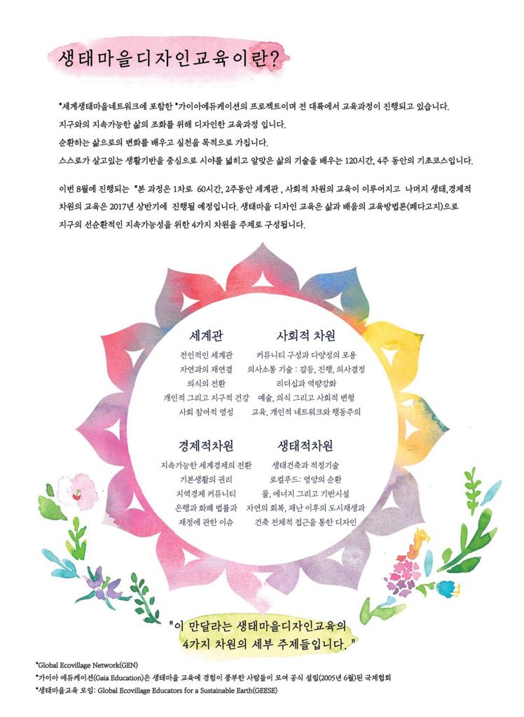 생태마을디자인교육 포스터