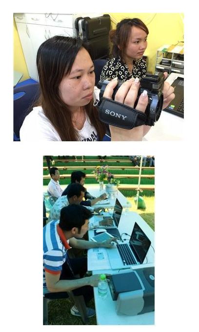 인프라 지원사업으로 지원받은 기자재로 교육 수업 진행 중