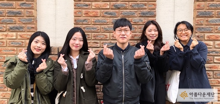 신입간사 5명 단체 사진
