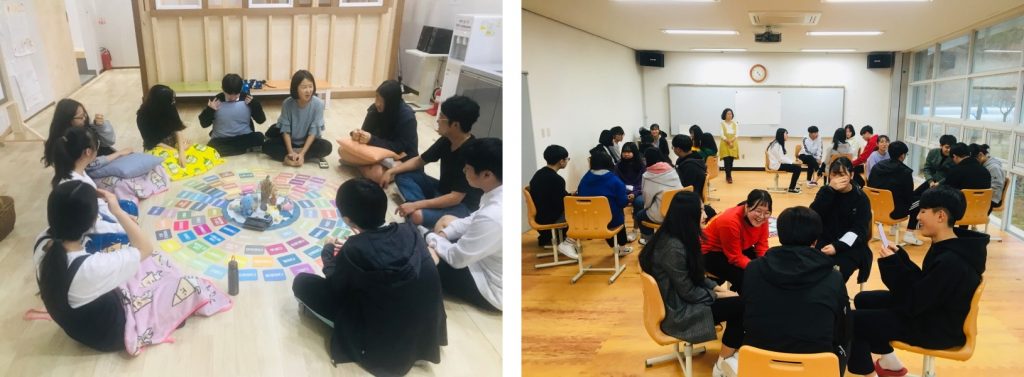 둥그렇게 둘러앉아 대화하는 형식을 시도해봤다 [사진출처 : 장수YMCA]