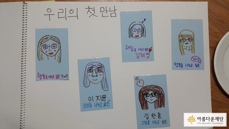 어린이강사협회에서 진행한 반디활동 첫만남에서 아이들이 무엇을 나누고 싶은지 이야기를 나눴다
